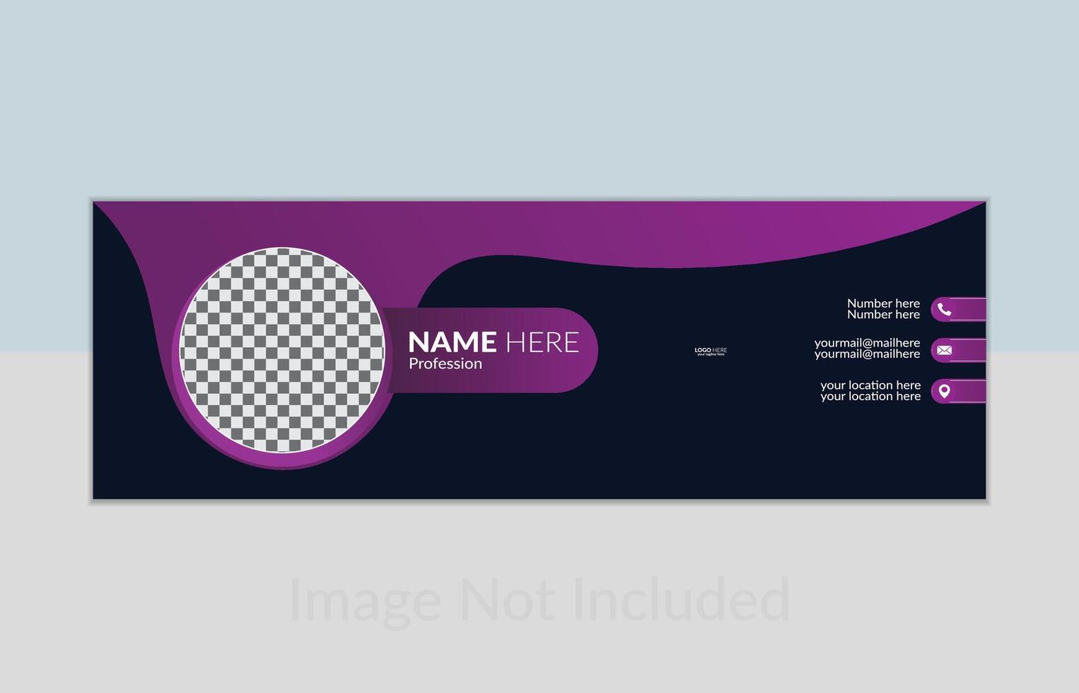Email signature Design by organic shape and ellipse vector
