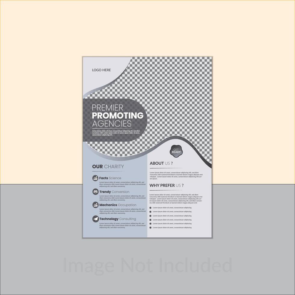 Premier promoting agencies flyer design template vector