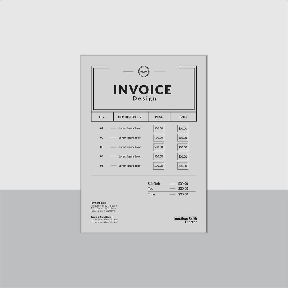 Unique invoice design vector