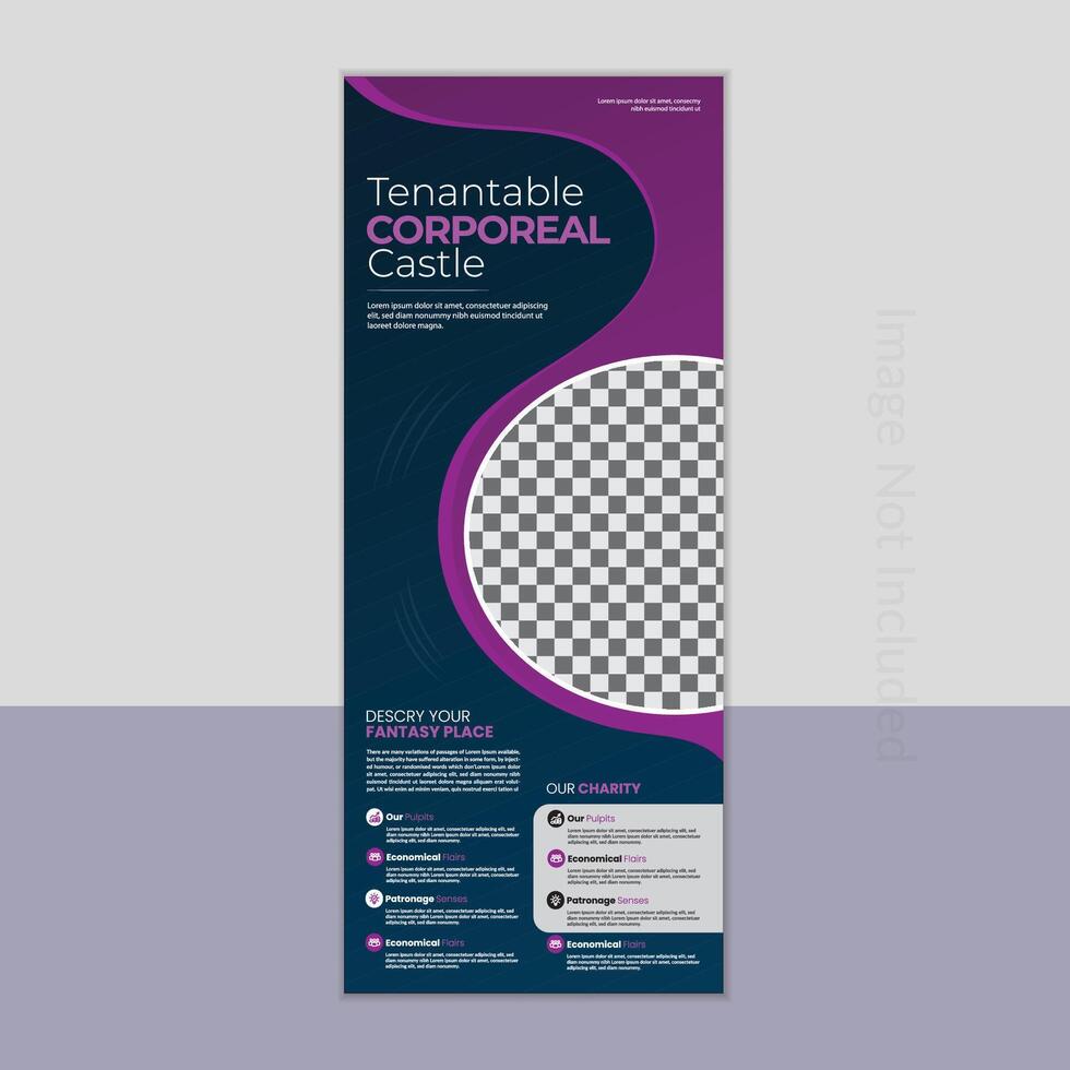 Tenantable corporeal castle rollup banner design vector