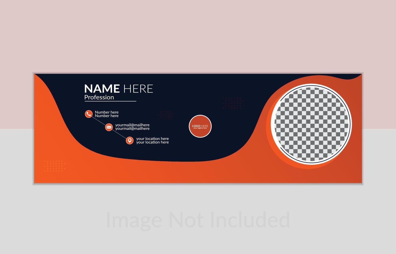 Modern Email signature Design by organic shape vector
