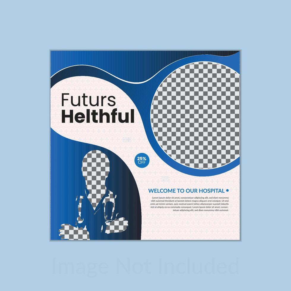 Unique futures healthful social media post design vector