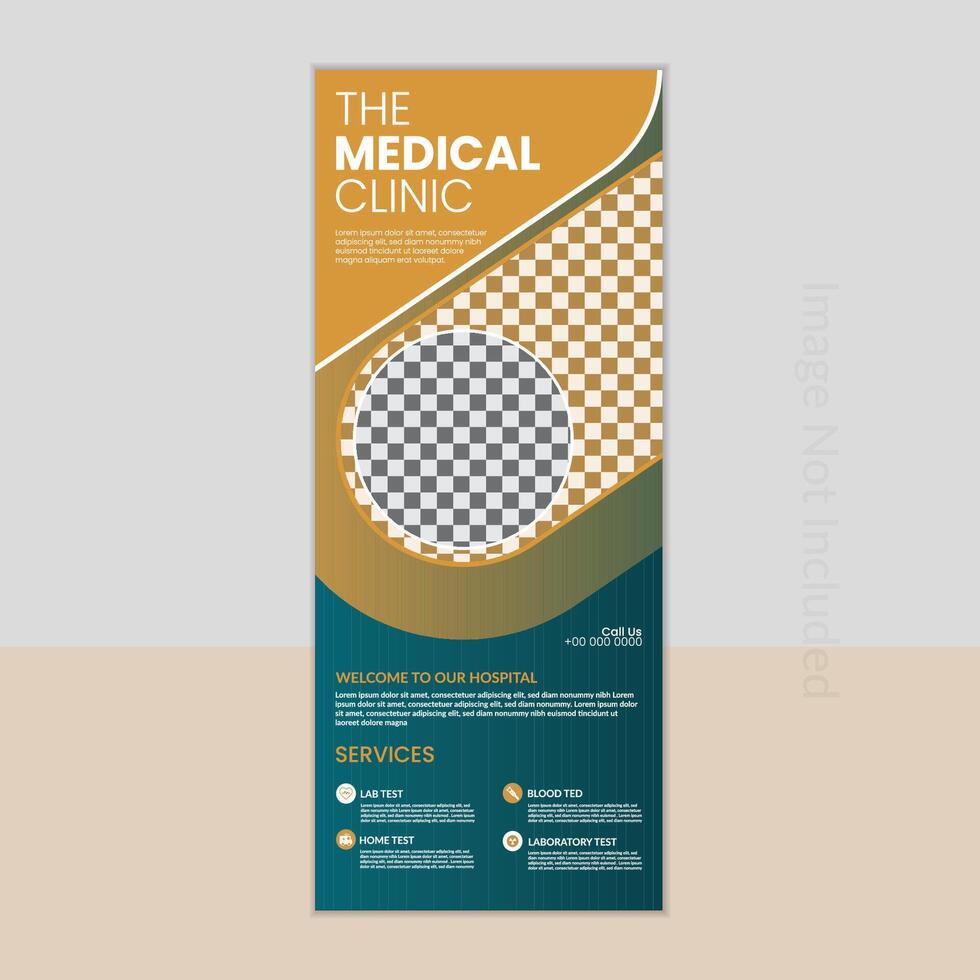 Unique the medical clinic rollup banner design vector