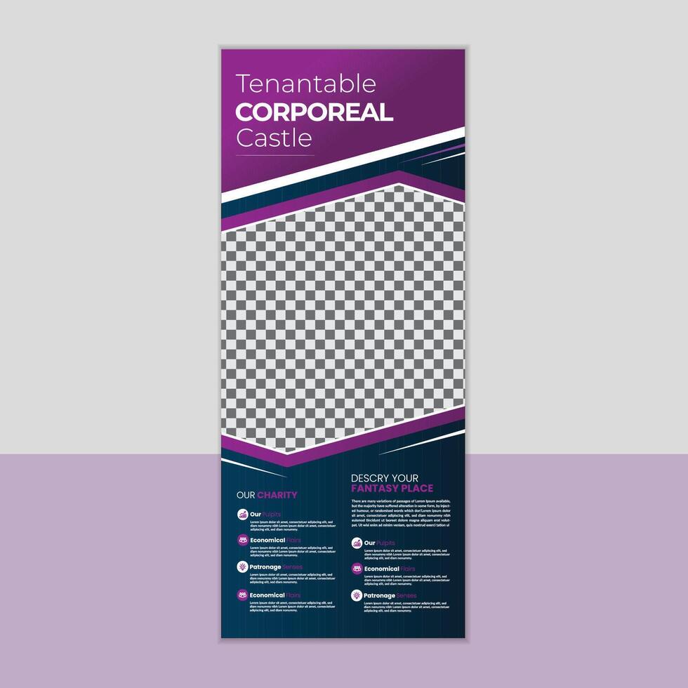 Tenantable corporeal castle rollup banner design vector