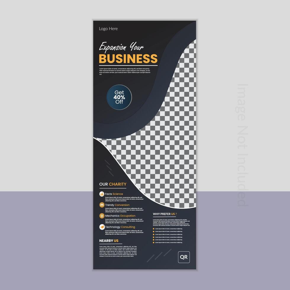 Expansion your business rollup banner design by organic shape vector