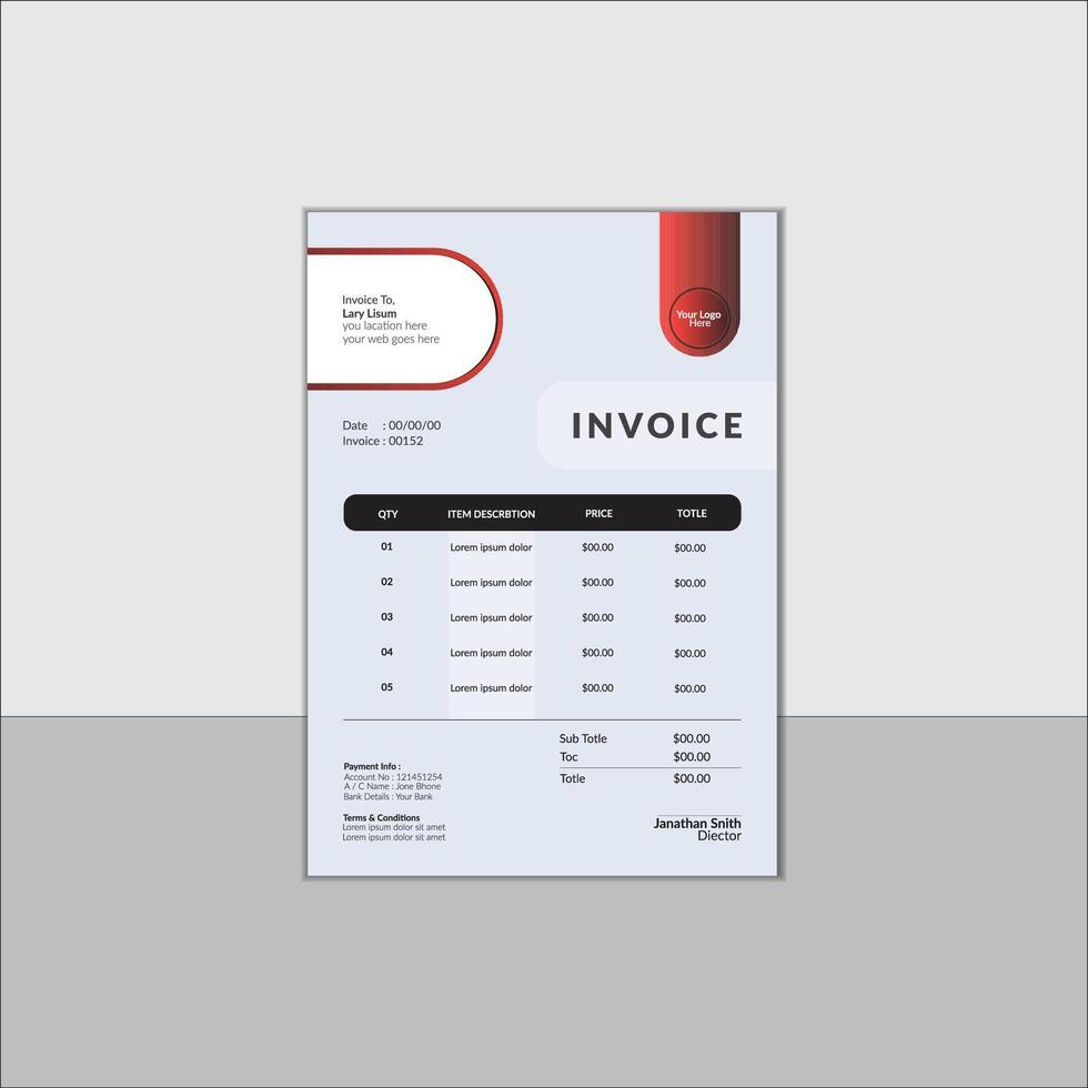 Modern invoice design vector