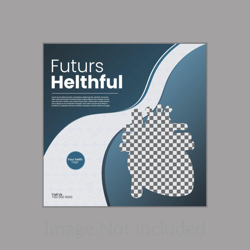 Unique futures healthful social media post design vector
