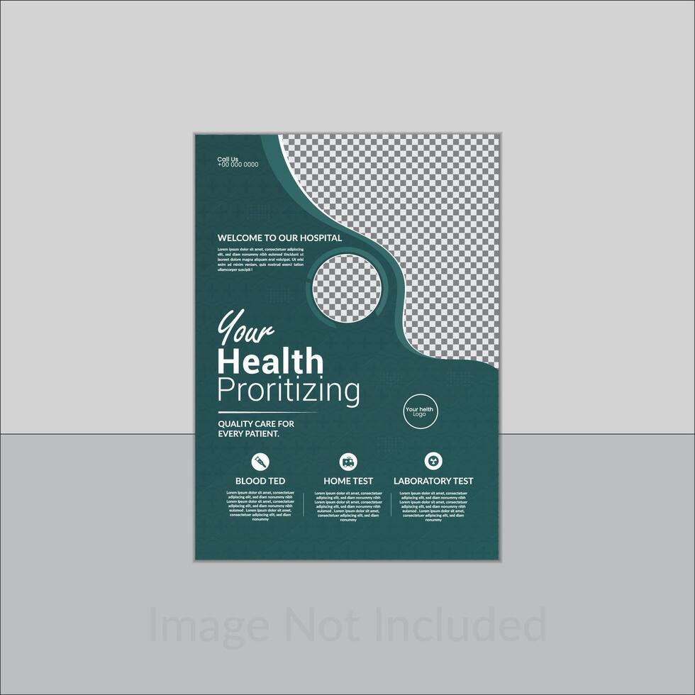 Your health prioritizing flyer design template vector