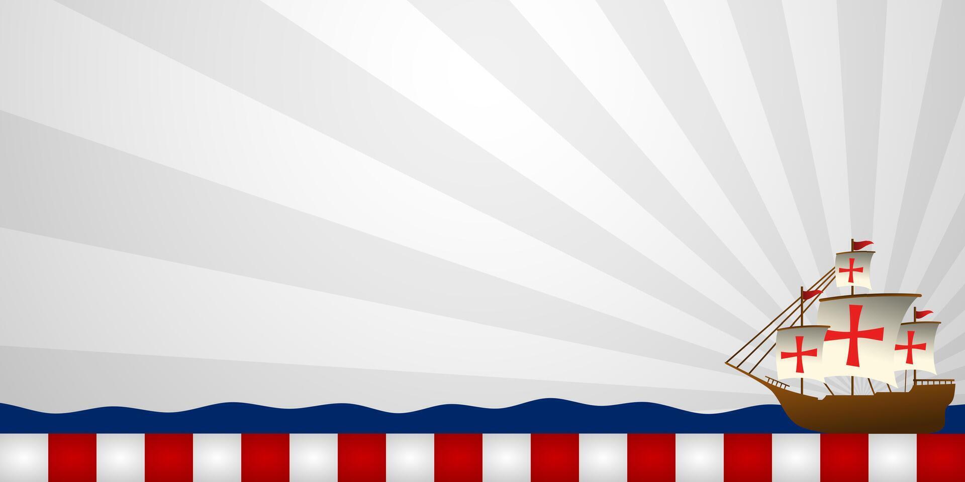 Columbus day with america flag background copy space area. Suitable for greeting card. poster presentations vector