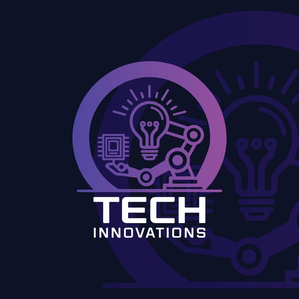 tech innovations logo design vector