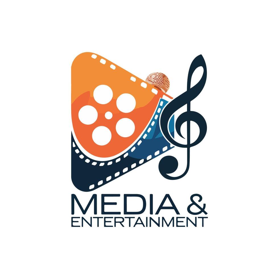 media and entertainment logo design vector