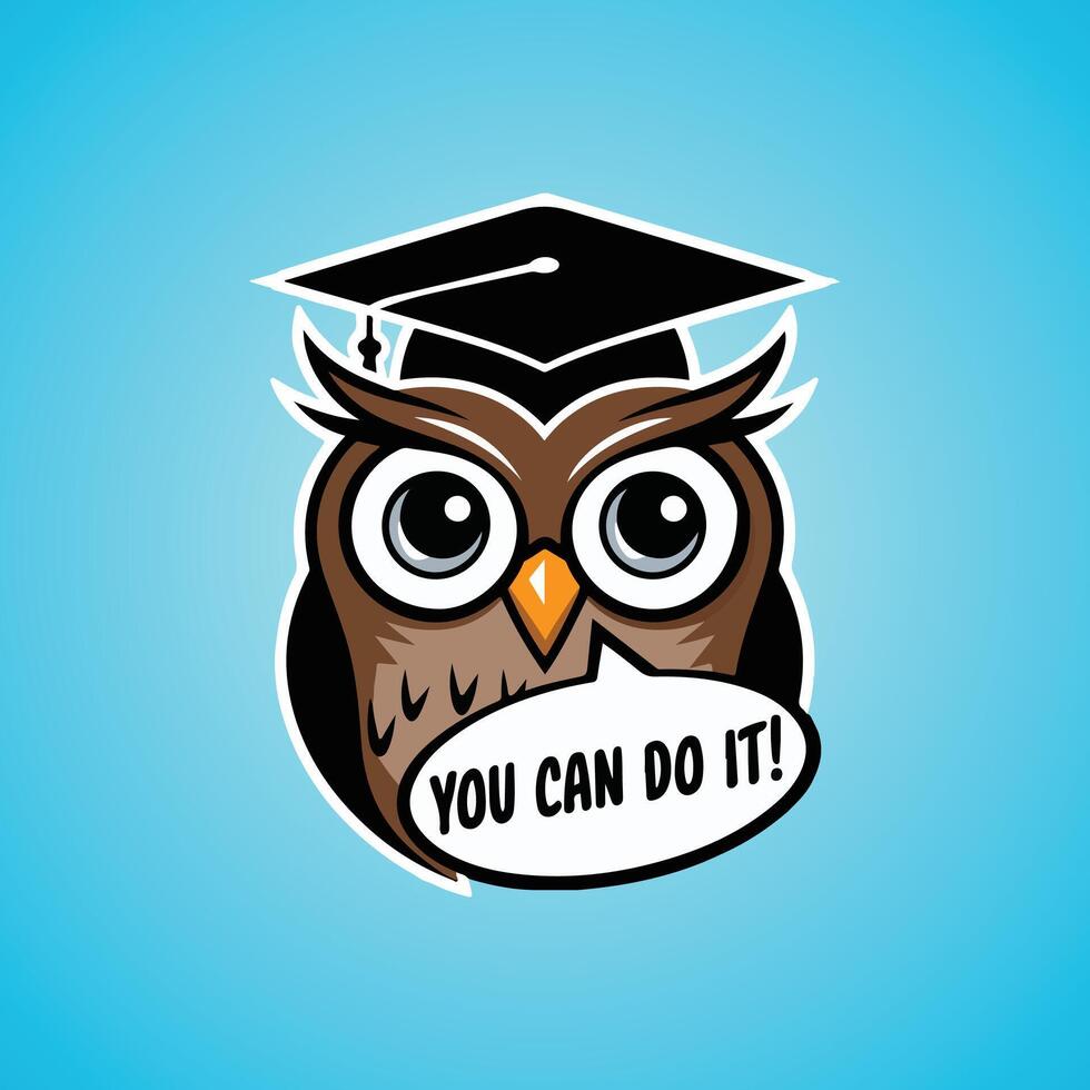 you can do it owl illustration vector