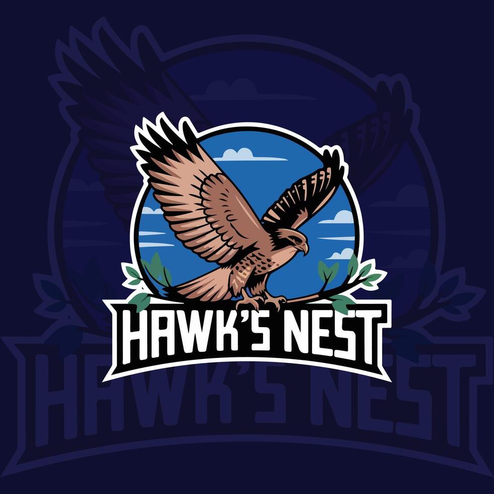 hawk's nest logo design vector