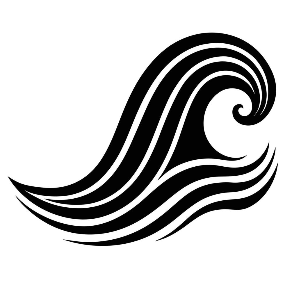 Elegant Wave Design - Smooth Lines with Modern Typeface Illustration vector