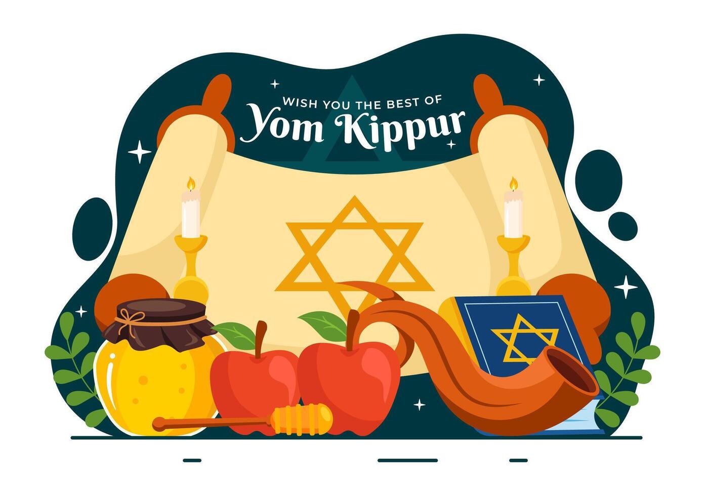 Day of Atonement Illustration for Yom Kippur Jewish Observance vector