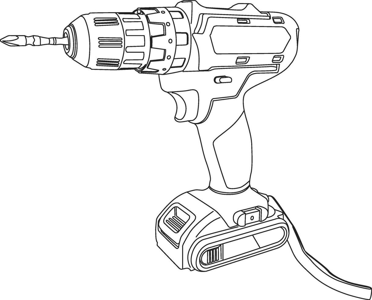 screwdriver outline drawing vector