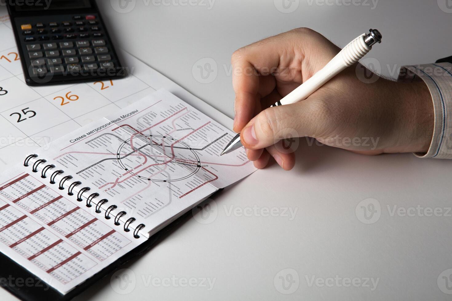 man is looking for information, stadying plans photo