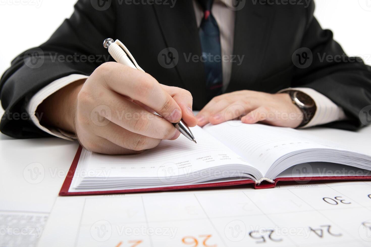 man is preparing for written work photo