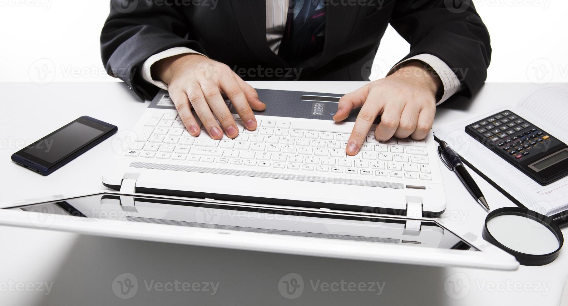 human fingers on the notebook keyboard 3 photo