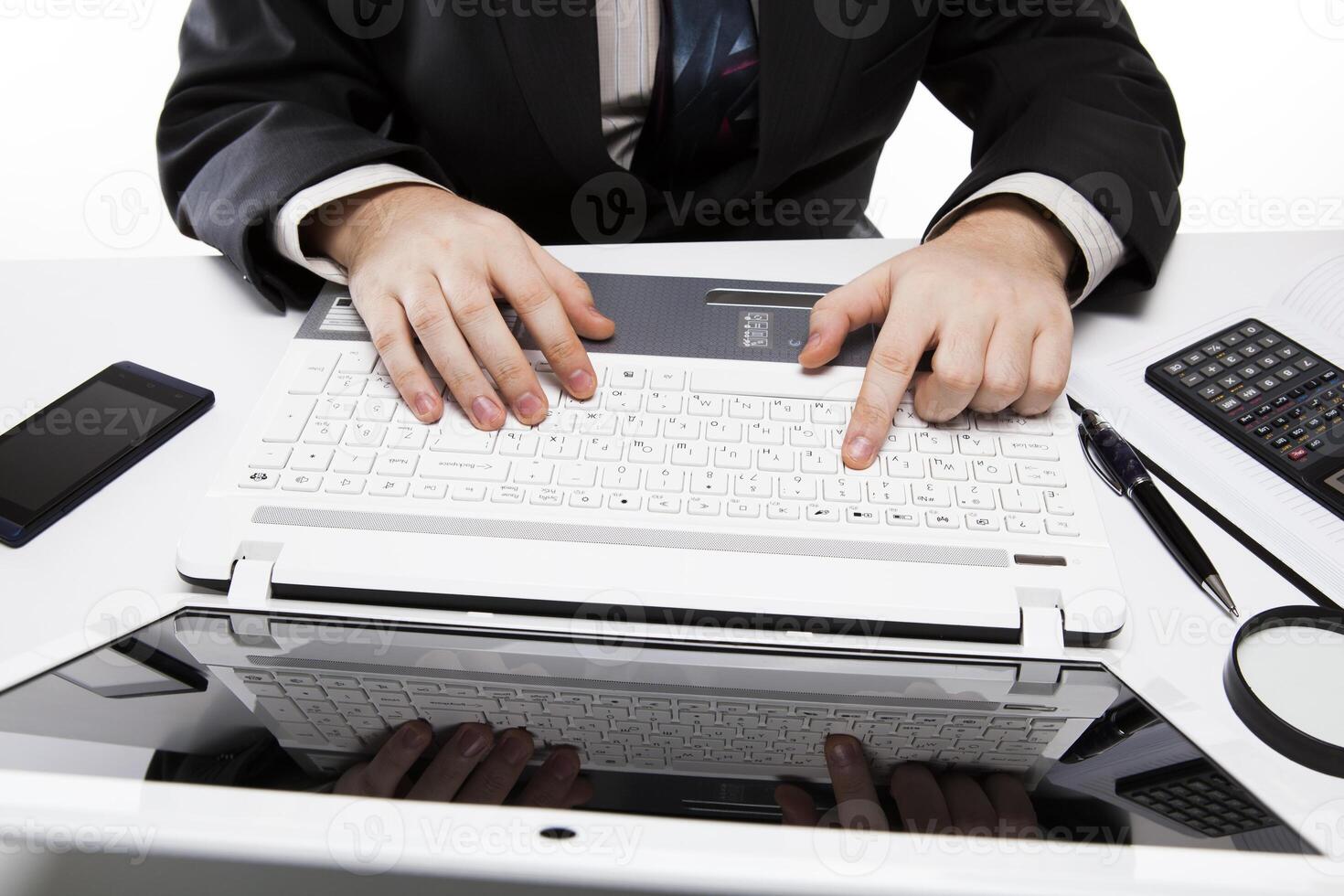 human fingers on the notebook keyboard 3 photo