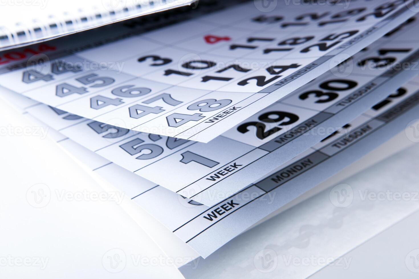 wall calendar with the number of days photo