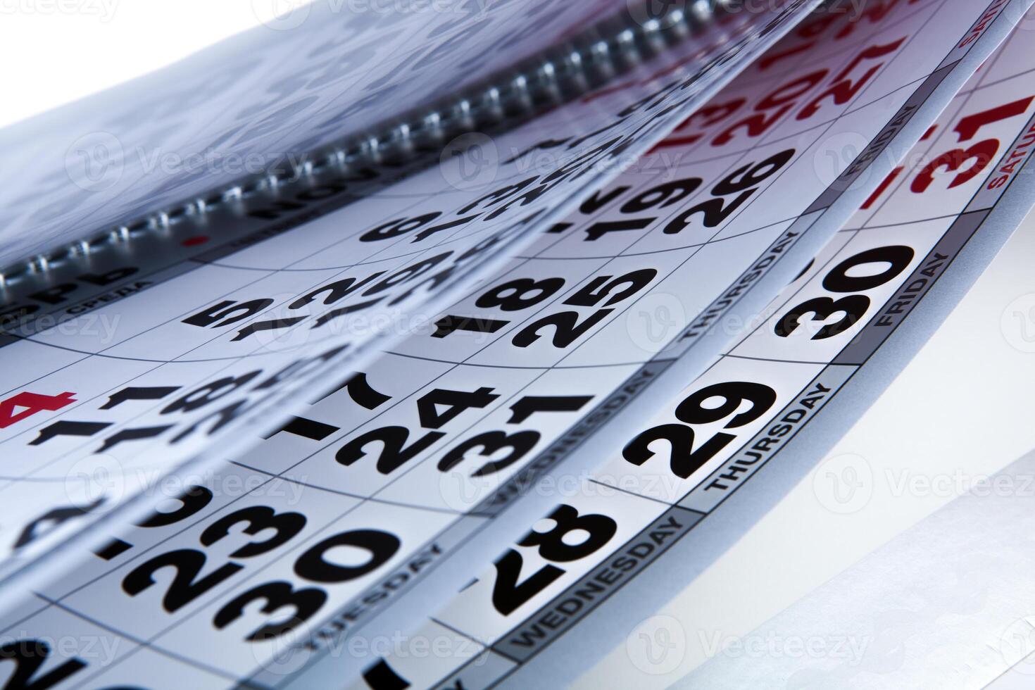 wall calendar with the number of days photo