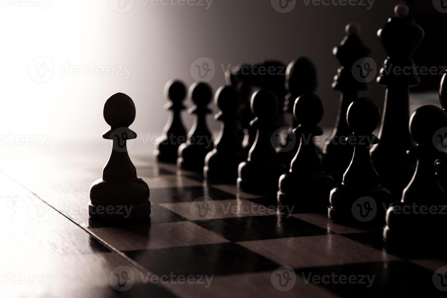 big black chess pieces set photo