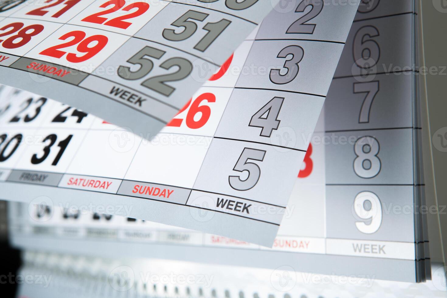 wall calendar calendar with the number of days photo