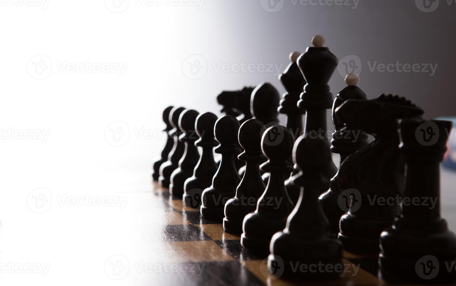 big black chess pieces set photo