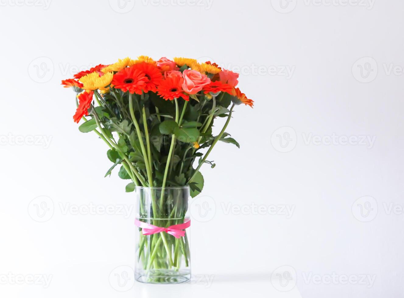 Beautiful bright bouquet of gerbera flowers. photo