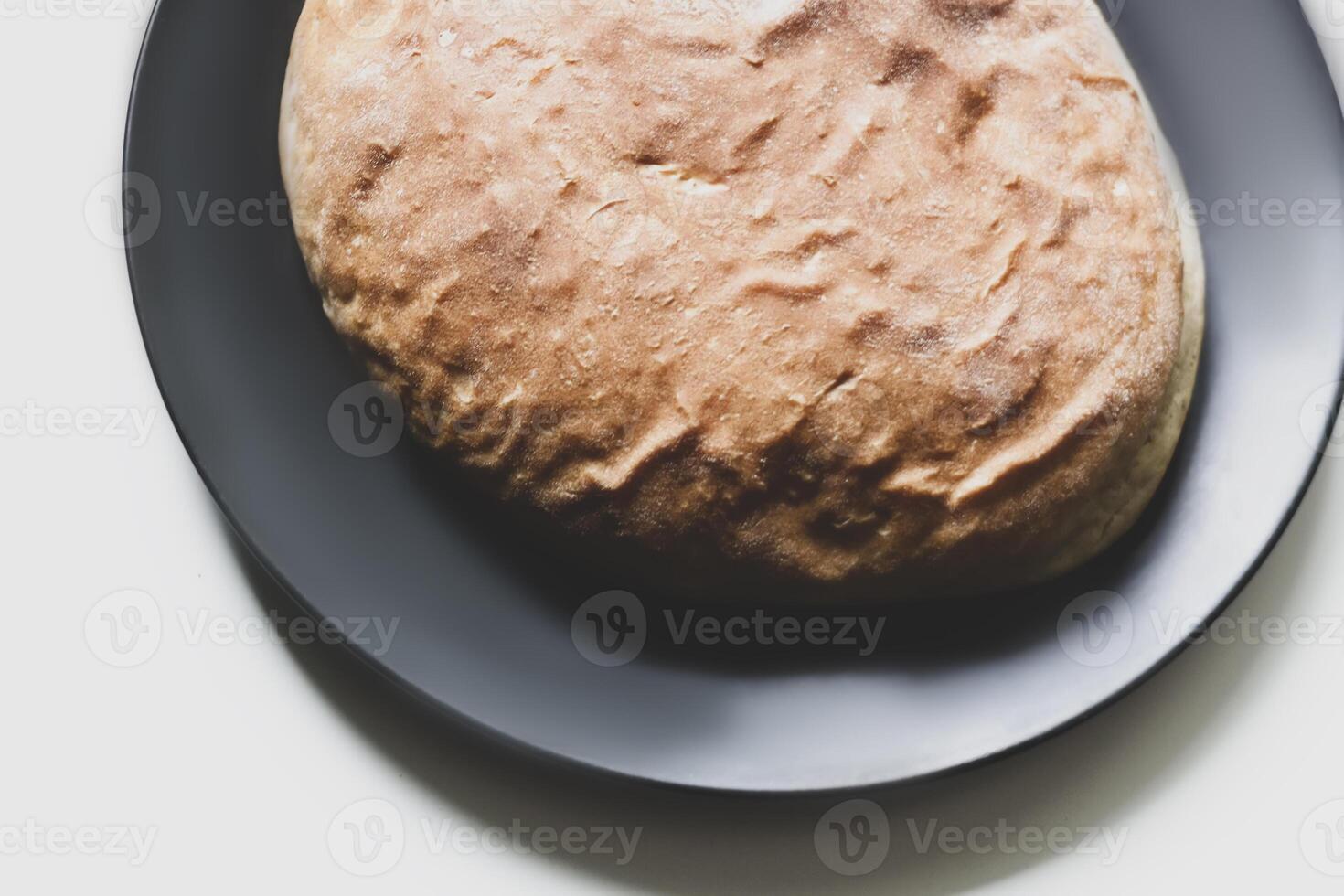 Homemade bread on plate. photo