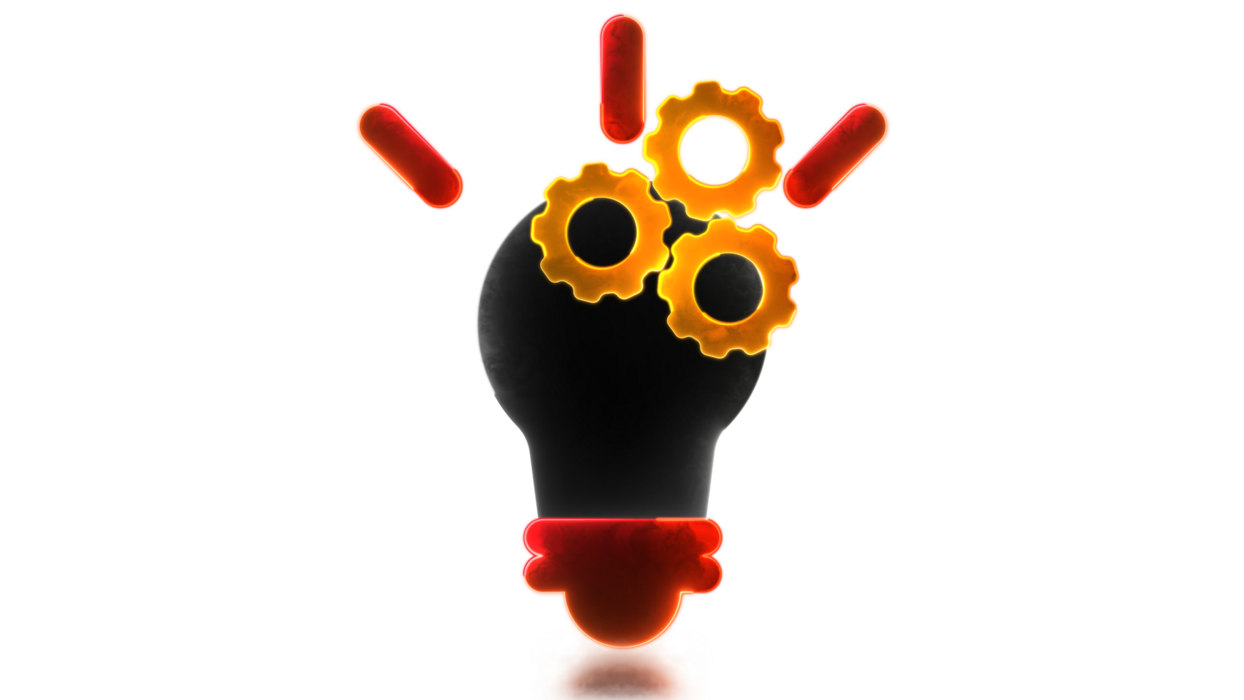 neon bright light bulb icon Shows the thought process and work png