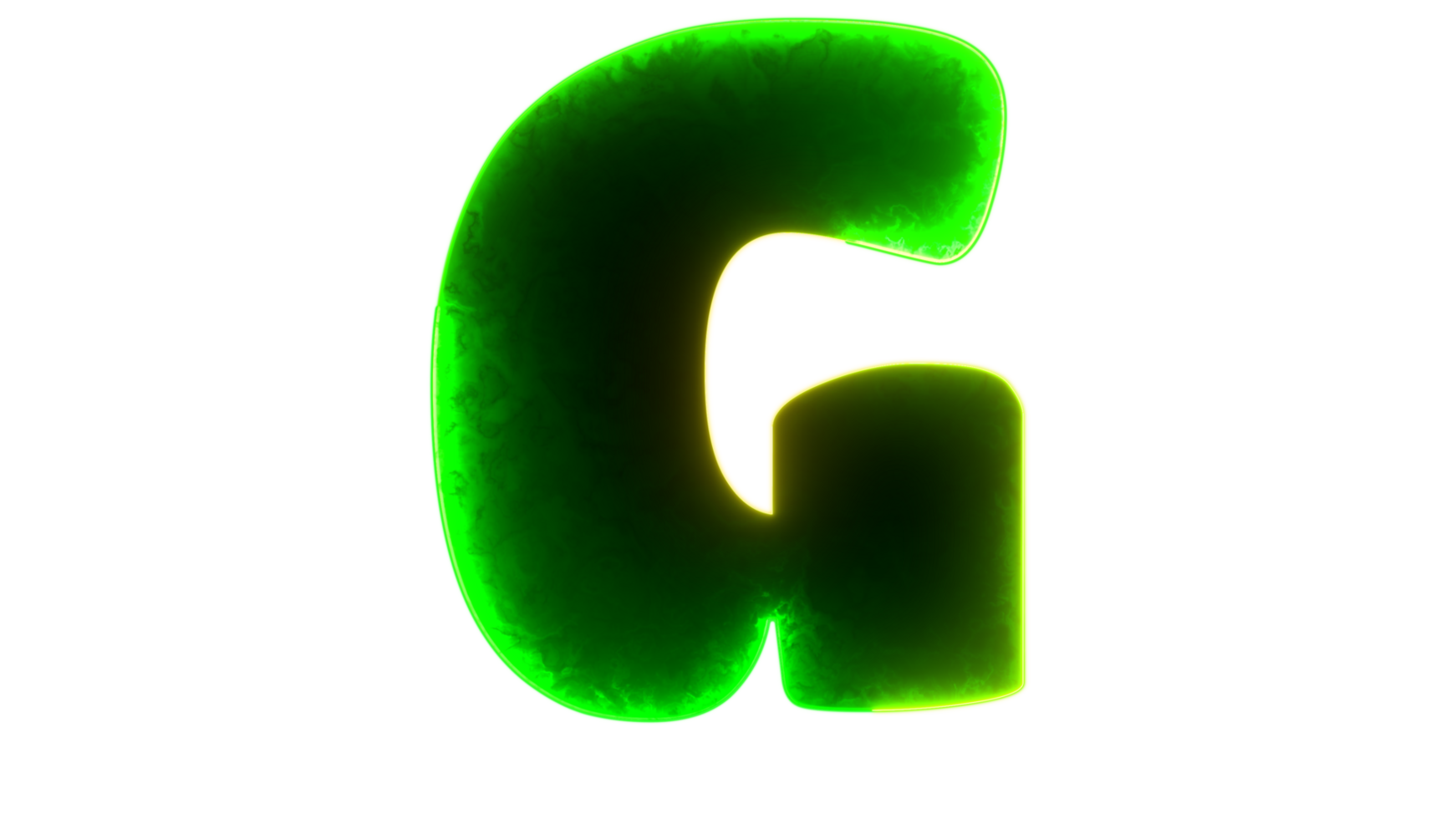 letter G alphabet neon effect png
