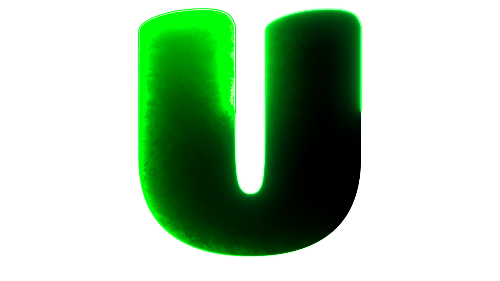 letter U alphabet neon effect png