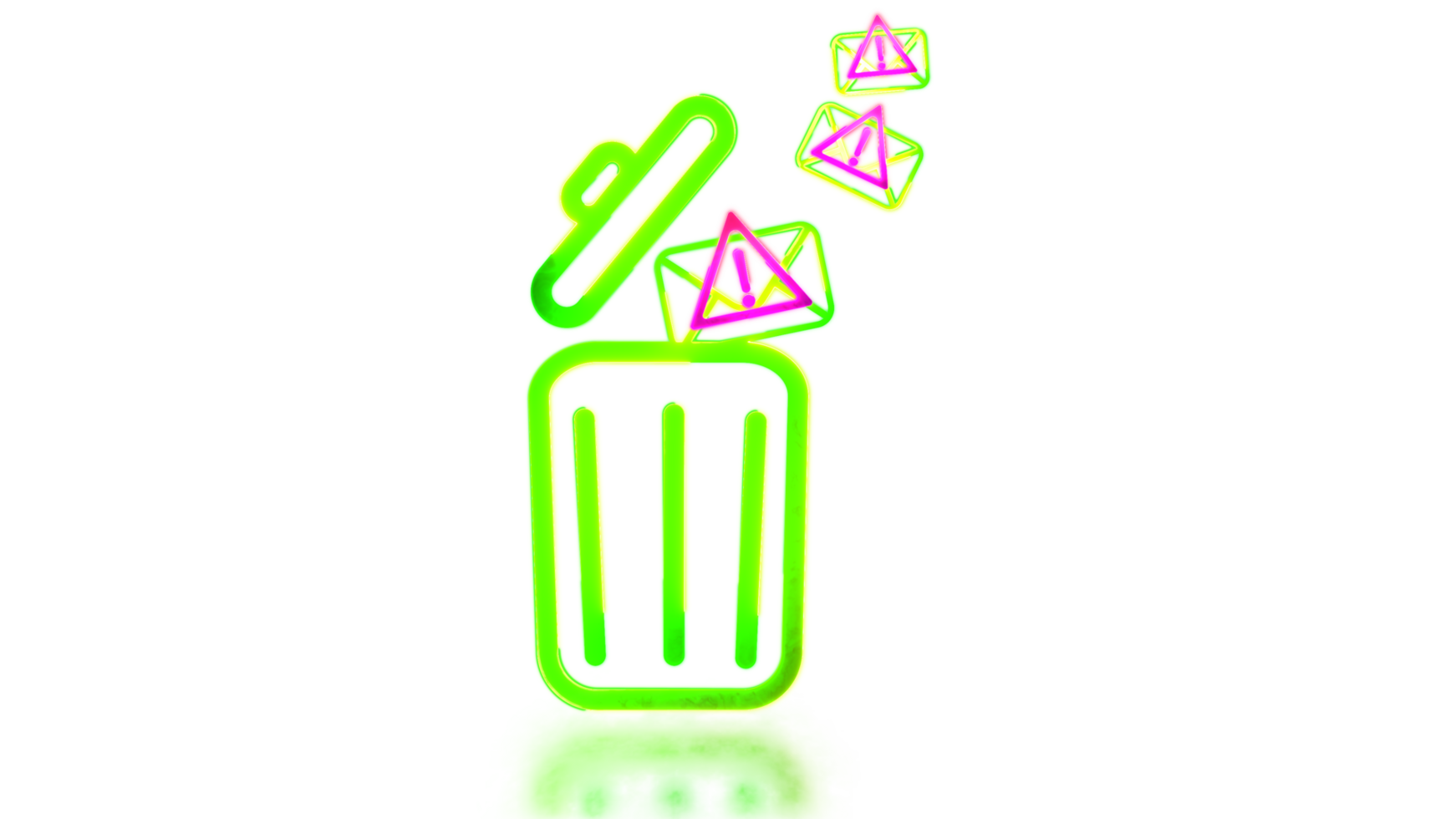 Glowing icon trash email spam png
