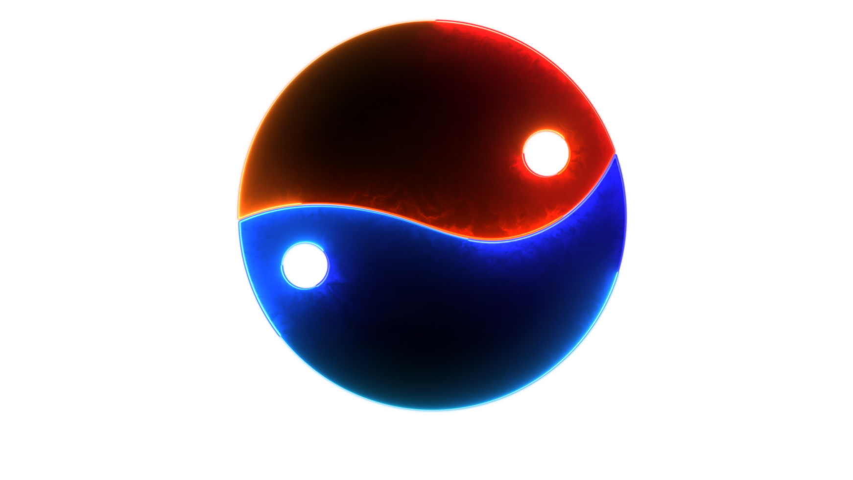Glowing icon yin yang neon png