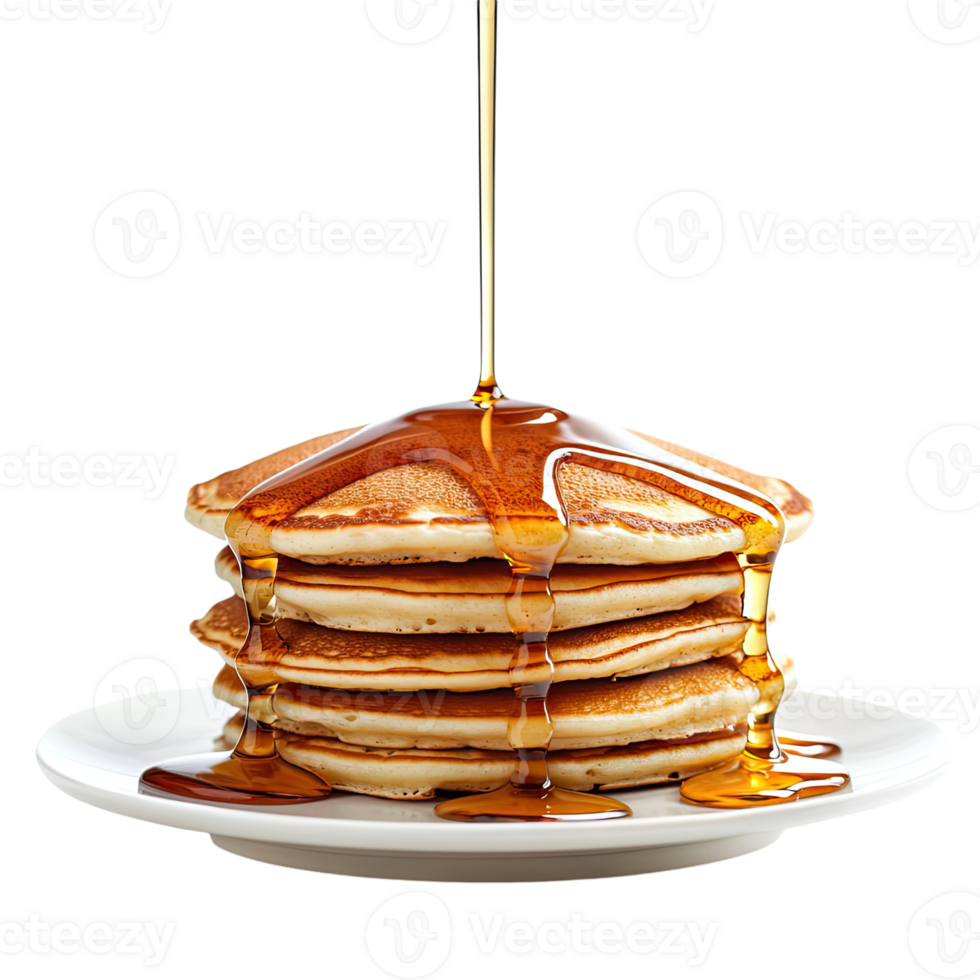 A stack of pancakes on a plate with syrup png