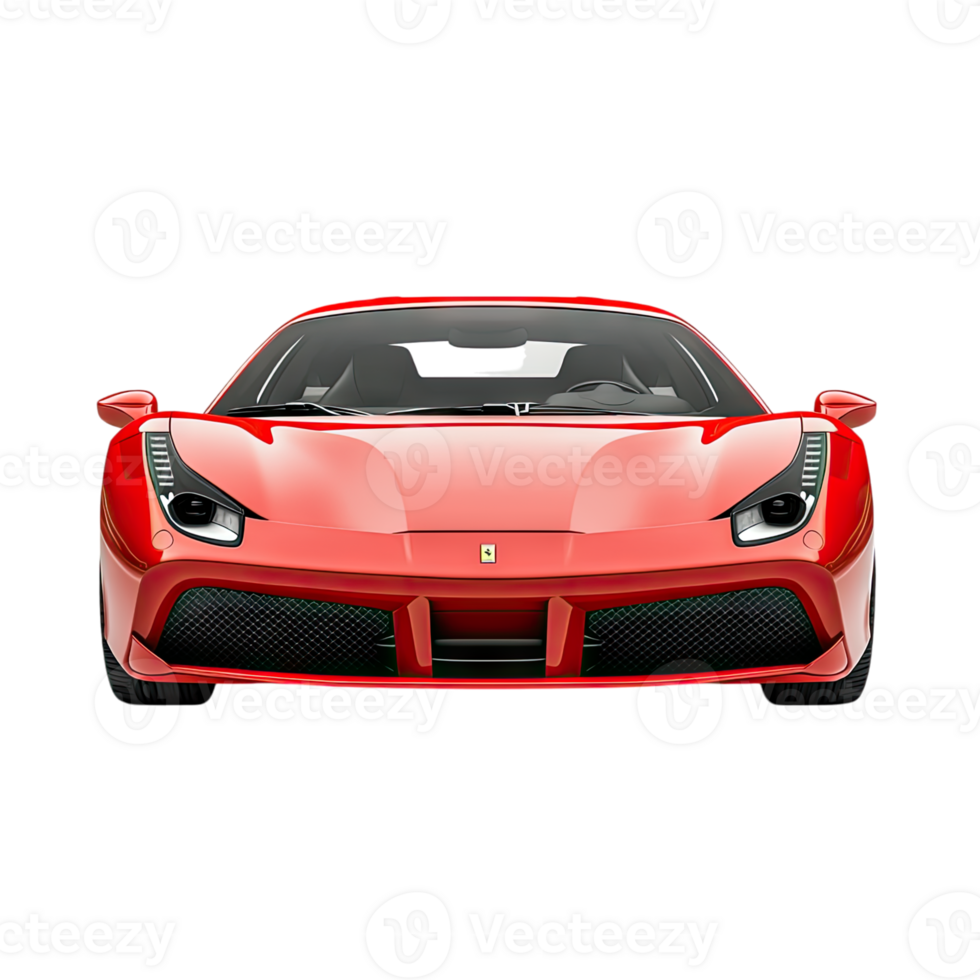 A sleek, crimson sports car, a testament to Italian automotive excellence, stands proudly against a muted background, ready to ignite the asphalt. png