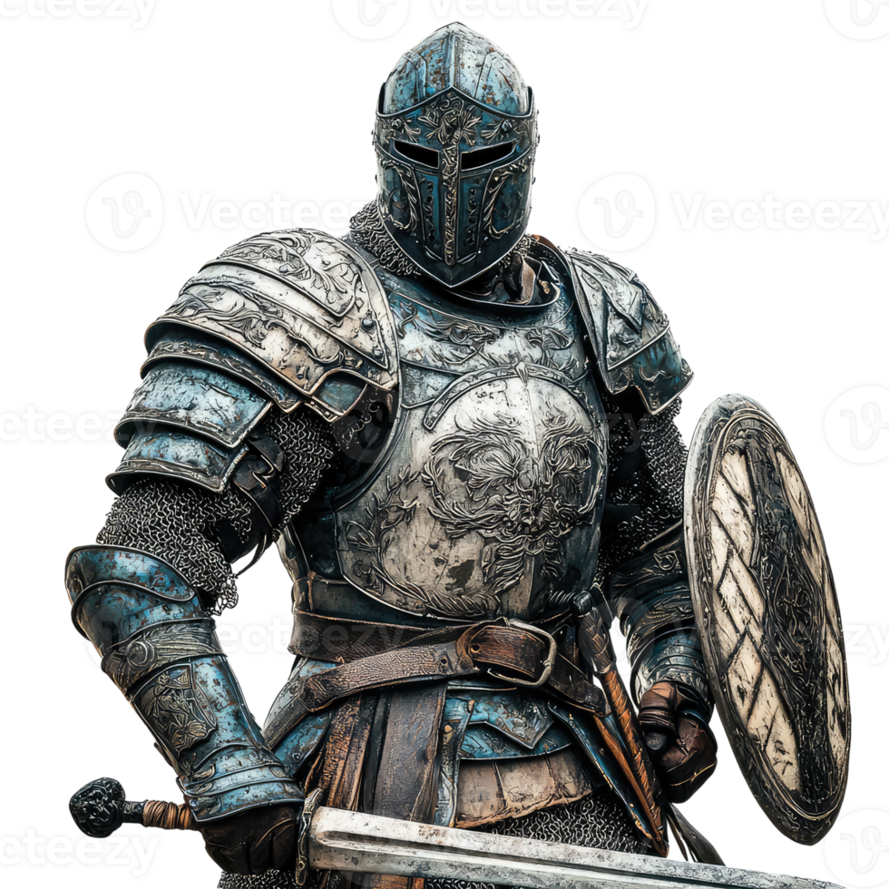 A knight in armor holding a sword png