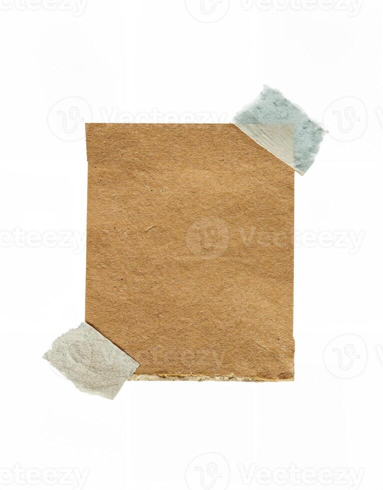 Isolated Blank Brown Paper with Tape photo