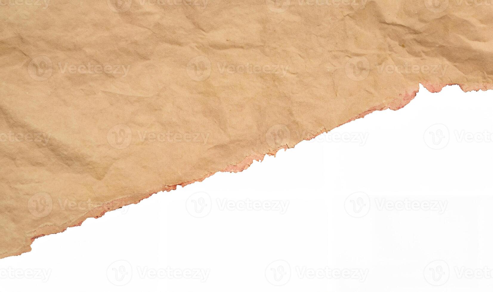 Vintage Torn Paper on White Background photo