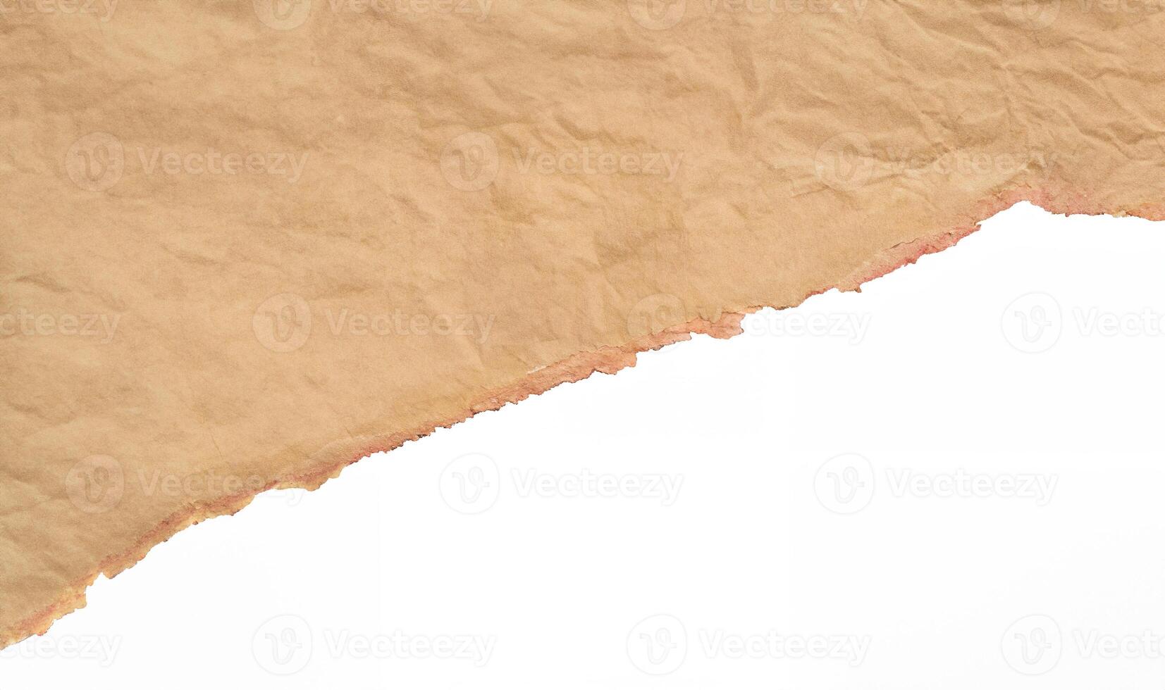 Vintage Torn Paper on White Background photo