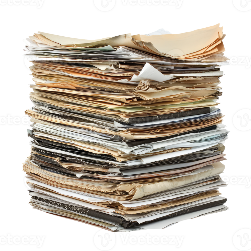A Towering Pile of Paper The Weight of Documents, Past and Present png