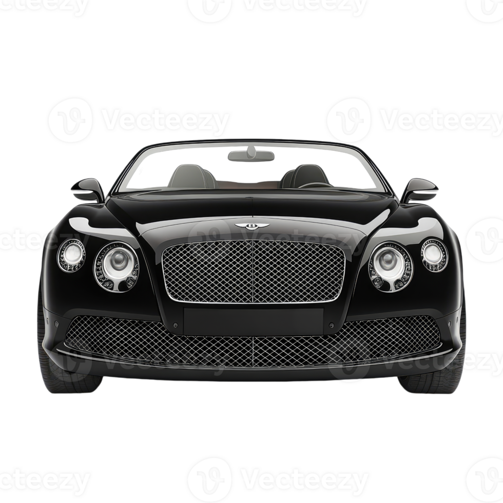 A sleek black convertible, poised and ready. Its elegant lines and chrome accents whisper of luxury and performance. png