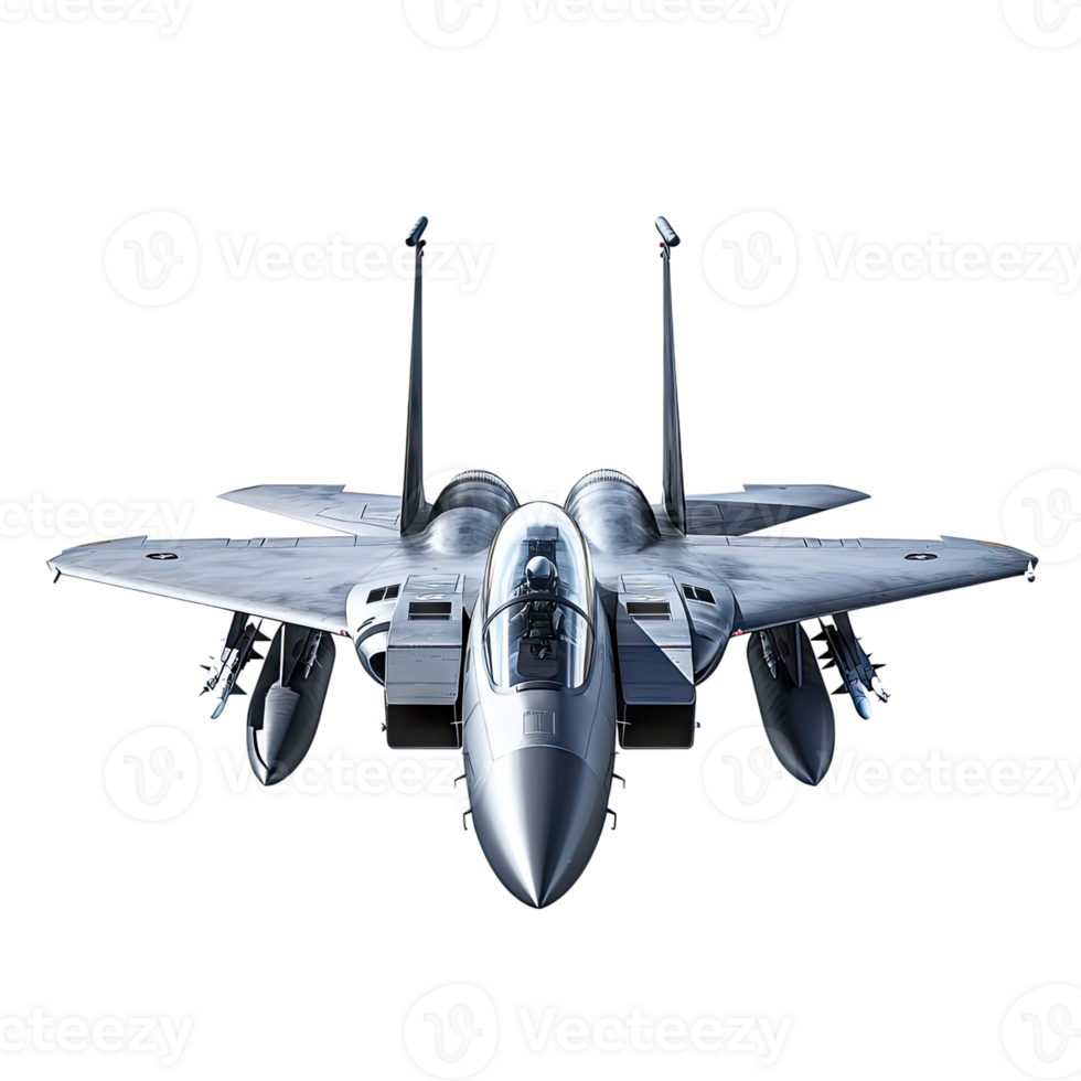 A Powerful Silhouette A Fighter Jet Faces Forward, Ready for Action. png