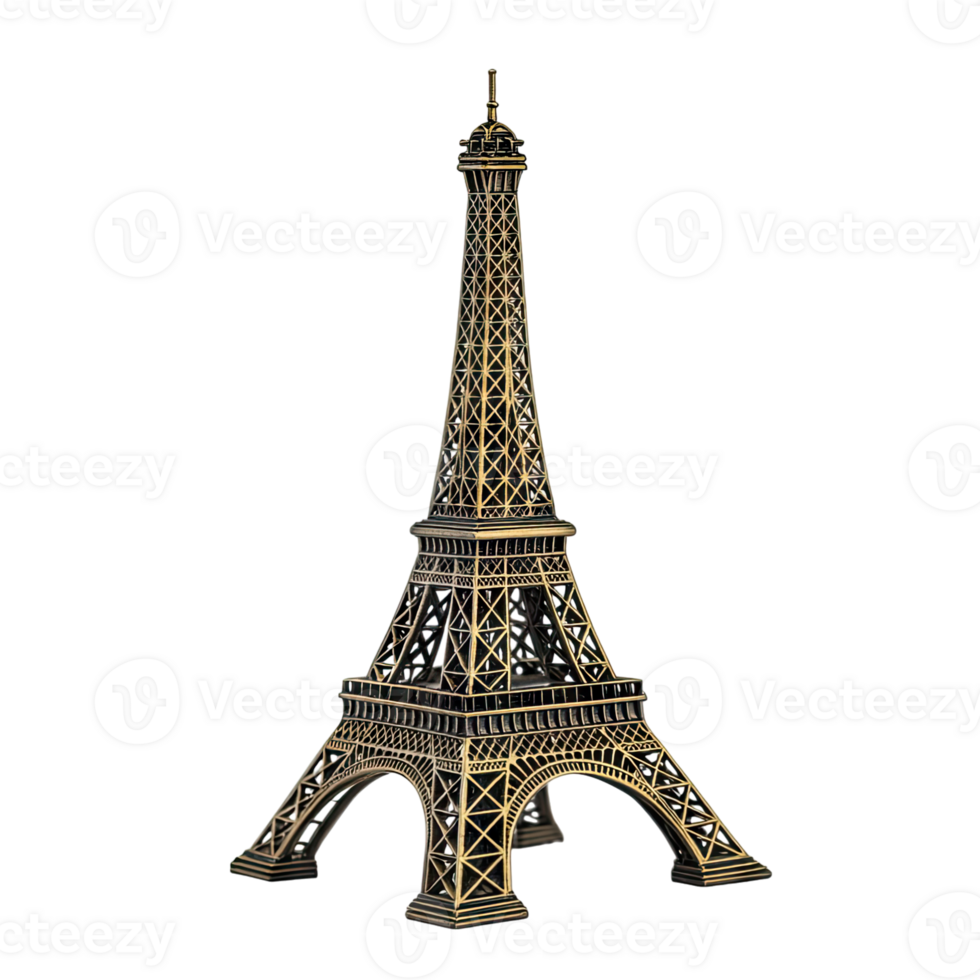 A Golden Miniature Eiffel Tower A Symbol of Paris, France png