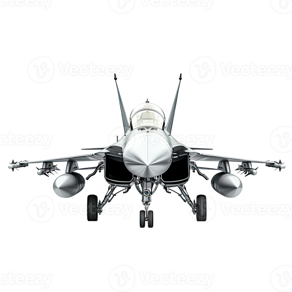 A Modern Jet Fighter, Ready for Takeoff A Front View of Power and Precision png