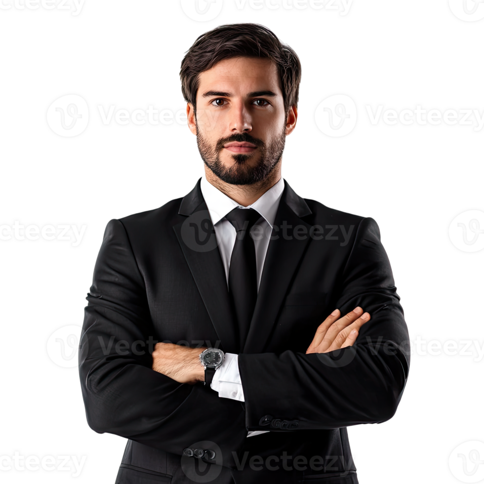 The Power of a Determined Gaze A Businessman Exudes Confidence and Control. png