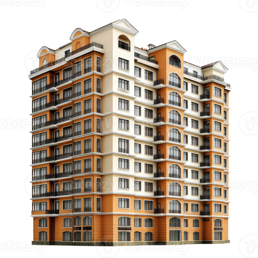 moderne ville vivant une élégant appartement bâtiment avec une classique toucher png