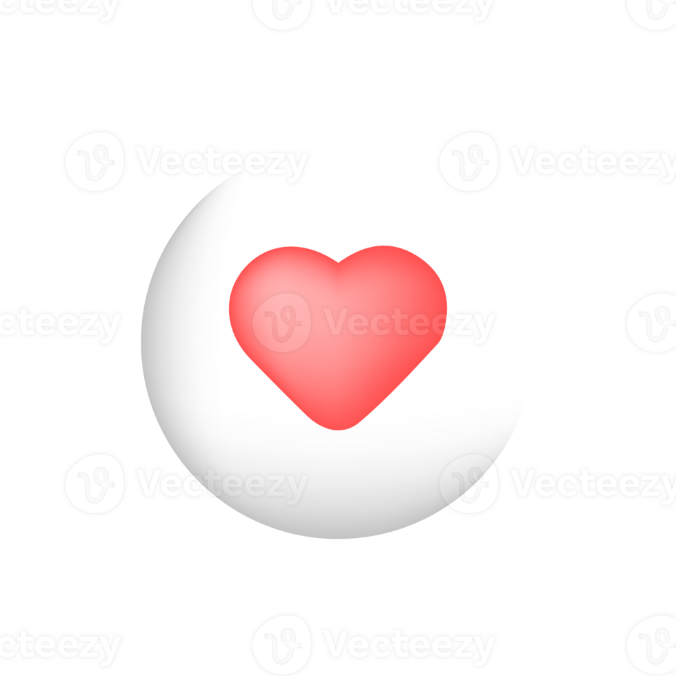 Valentine heart icon, soft color png